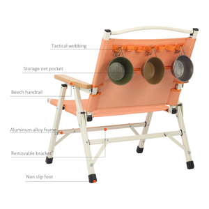 Chaise pliante d'extérieur robuste avec accoudoirs pour pique-nique et détente, équipement de camping OEM d'usine - Product Image 5