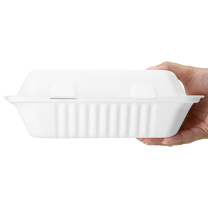Caja de Cartón de Caña de Azúcar Biodegradable Desechable al por Mayor de 9x6 Pulgadas con <span class=keywords><strong>2</strong></span> Compartimentos, Contenedor Seguro para Alimentos para Fiestas - Product Image 3