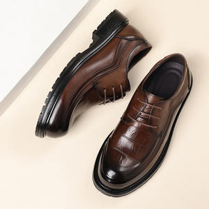 Chaussures habillées décontractées pour hommes de luxe, neuves, à lacets, confortables, à semelle épaisse, pour le bureau - Product Image 2