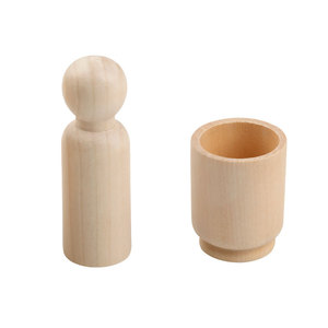 Juego de cuencos de madera con forma de bellota de 90 mm, color madera natural, juguete DIY para niños de 2 a 4 años - Product Image 3