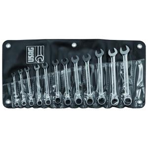 USAG - U02856070 Jeu de 12 clés mixtes à cliquet réversibles-EAN 8001150004759 WRENCHES RATCHET WRENCHES - Product Image 1