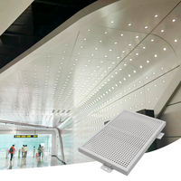 Panneau acoustique en aluminium micro-perforé en nid d'abeille stéréo à niveau de bruit réduit pour couloirs de bureaux et halls d'ascenseurs