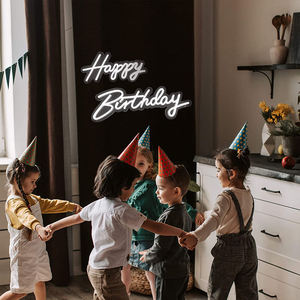 Panneau néon LED personnalisé Joyeux Anniversaire avec support en acrylique, 12V pour fête d'anniversaire, maison, mariage, événement, toile de fond - Product Image 2