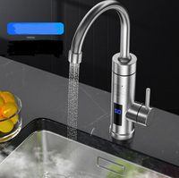 Chauffe-eau instantané électrique sans réservoir avec affichage numérique, en acier inoxydable, mural, pour cuisine, camping-car, extérieur, hôtel