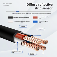 Sensor Fotoelektrik BGS Bar 5x30mm Spot 640nm Cahaya Merah Penekan Latar Belakang Sensor Optik IP67 untuk Deteksi PCB BGS Bar