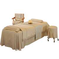 Parure de lit de massage de haute qualité 4 pièces pour spa facial, drap de lit, couvre-lit, housse de couette pour sauna, kaki