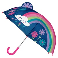 Parapluie personnalisé pour enfants avec dessin animé 3D Style droit moderne Contrôle manuel de petite taille pour les enfants