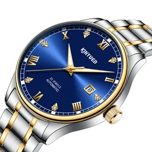 Lage Prijs Kinyued J106 Vliegende Tourbillon Automatische Diamant Horloges Mannen Luxe Roestvrij Staal Band Horloge Voor Mannen