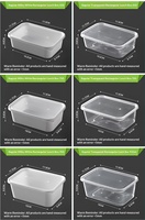 Conteneur alimentaire en plastique jetable avec couvercle, logo personnalisé, boîte à emporter en PP, vente en gros, fabricant, fournisseur, usine chinoise