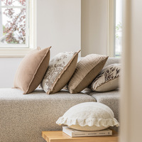 Housse de coussin de luxe kaki en forme de fleur 3D, en peluche douce, décorative pour canapé, chambre, bureau et maison