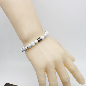 Gelang manik-manik batu magnetik Fashion, gelang Bohemian kristal hitam manik-manik perhiasan gelang musim panas sederhana untuk pria wanita hadiah - Product Image 2