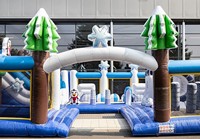 Ciudad de Diversión Inflable Gigante Comercial con Temática de Frozen, Castillo Inflable de PVC, Gran Parque de Juegos para Niños, Alquiler para Fiestas