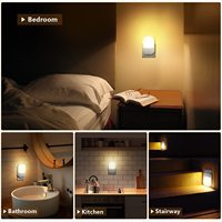Veilleuse LED à 5 Modes de luminosité ajustable, prises secteur, allumage/extinction/On, capteur de mouvement applique murale, idéal pour une chambre à coucher ou une salle de bain