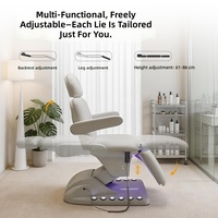 Table de beauté électrique en PU avec commande au pied et hauteur réglable ; Fauteuil de tatouage multifonctionnel ; Table pour microblading et extensions de cils ; Salon