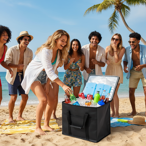 Großhandel Junlian Neueste Griff Große Kapazität 65L-70L Vlies Isolierte Kühltasche Reiß verschluss Verschluss für die Aufbewahrung von Lebensmitteln Tragbar - Product Image 4