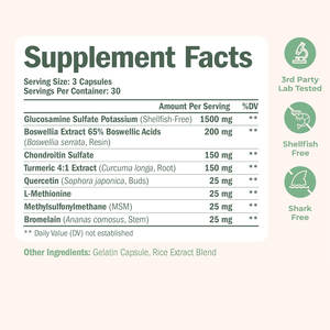 Glucosamina Condroitina MSM Suplemento para la salud articular Cápsulas de vitamina C para soporte inmune-OEM disponible Soporte para articulaciones óseas 90 - Product Image 4