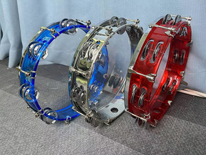 Wholesale Orff Percussion Instruments Acrylic 10-Inch 25cm Double-Row Hand Cranked <b>Drum</b> Adjustable Tambourine Musical Instrument - Product Image 3