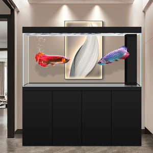 Acuario <span class=keywords><strong>de</strong></span> Cristal Ultra Transparente con Filtro Ecológico en la Parte Inferior para Sala <span class=keywords><strong>de</strong></span> Estar y <span class=keywords><strong>Entrada</strong></span> del Hogar, Diseño Abierto - Product Image 3