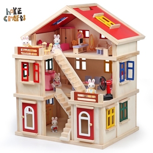 Casa <span class=keywords><strong>de</strong></span> Muñecas <span class=keywords><strong>de</strong></span> Diseño Elegante, Juguete <span class=keywords><strong>de</strong></span> Madera para Niñas, Casa <span class=keywords><strong>de</strong></span> Muñecas <span class=keywords><strong>de</strong></span> Madera Grande - Product Image 1