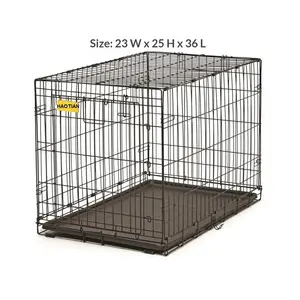 Haotian Metal Dog Carrier Kennel Casa/Dobre capaz Gato Gaiolas/Animal Pet Caixa Para Venda