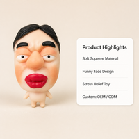 Figurine à tête volumineuse et drôle, super douce, à récupération lente, en TPR, jouet à presser pour le bureau