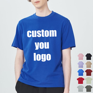 T-shirts en coton OEM/ODM en gros, col rond, premium, unis, personnalisables pour hommes - Product Image 2