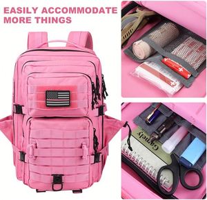 กระเป๋าเป้สะพายหลังแบบยุทธวิธี Factory Tactical 45L Denim MOLLE พร้อมซิปและหัวเข็มขัด สำหรับตั้งแคมป์ มีช่องใส่ขวดน้ำ ใช้ได้ 3 วัน - Product Image 6