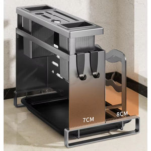 Séchoir à vaisselle en acier Étagère à vaisselle en acier Étagère à vaisselle pour comptoir de cuisine avec égouttoir Porte-ustensiles - Product Image 1