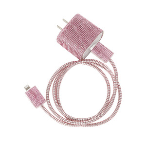 IPhone 18W/20W 용 한 세트 럭셔리 다이아몬드 케이블 프로텍터 오리지널 충전기 보호 커버 나선형 데이터 라인 와인더 보호 - Product Image 5