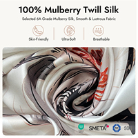 Écharpe en soie de mûrier 100% sergé, personnalisée, sans faible quantité minimale de commande (MOQ), inaltérable, ourlet roulé à la main, impression double face, OEM ODM, motif floral oriental