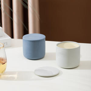 Best Selling Custom Ceramic <b>Candle</b> Gift Jars Handmade Modern Style Logo for Thanksgiving Bars Aromatherapy Eco-Friendly Pillar - Product Image 4