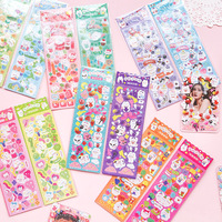Autocollants arc-en-ciel : Autocollants scintillants d'animaux de dessin animé pour scrapbooking et décoration de journal, 2 pièces par feuille
