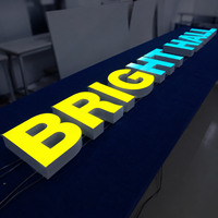 Letras de Canal LED Iluminadas Frontalmente en 3D Personalizadas para Bares y Discotecas, Letras Grandes de Aleación de Aluminio sin Marco para Decoración de Tiendas