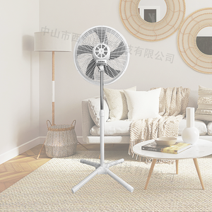 <span class=keywords><strong>Ventilador</strong></span> Eléctrico de Pie Blanco de 18 Pulgadas, 5 Aspas, 3 Velocidades, 45W, para Dormitorio o Sala de Estar - Product Image 3