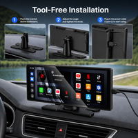 Écran CarPlay sans fil portable 10,26 pouces, écran de voiture Android Auto avec caméra de recul AHD, navigation PND