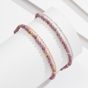 RINNTIN SA88 a strati <span class=keywords><strong>cavigliera</strong></span> sottile cavo di maglia a catena con pietra di Malachite Rhodochrosite 925 <span class=keywords><strong>cavigliera</strong></span> d'<span class=keywords><strong>argento</strong></span> per le donne - Product Image 5