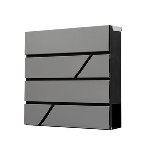 Boîte <span class=keywords><strong>aux</strong></span> <span class=keywords><strong>lettres</strong></span> extérieure en métal moderne plaqué noir boîte <span class=keywords><strong>aux</strong></span> <span class=keywords><strong>lettres</strong></span> verrouillable murale avec clés porte-journaux décoratif pour la maison - Product Image 2