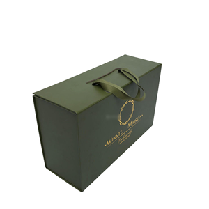 再利用可能な折り畳み式磁気クラフトペーパーギフトボックスハンドル付きマットラミネーションエンボスカスタムロゴリサイクル可能 - Product Image 2