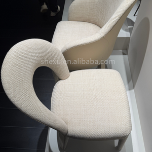 Sedie da Pranzo Moderne in Tessuto con Struttura in Legno, Eleganti Sedie da <span class=keywords><strong>Cucina</strong></span> per Appartamenti e Ville, Personalizzabili in Dimensioni e Colore - Product Image 6