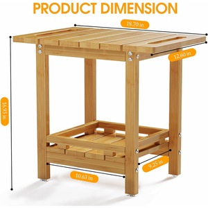 Banc <span class=keywords><strong>de</strong></span> <span class=keywords><strong>douche</strong></span> en bois <span class=keywords><strong>de</strong></span> bambou imperméable à 2 niveaux <span class=keywords><strong>tabouret</strong></span> <span class=keywords><strong>de</strong></span> spa pour <span class=keywords><strong>douche</strong></span> intérieure avec étagère <span class=keywords><strong>de</strong></span> rangement pour adultes personnes âgées femmes - Product Image 3