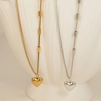 Colliers tendance en zircon avec chaîne maille forçat, plaqués or 18 carats, en acier inoxydable inaltérable, pendentifs élégants pour femmes