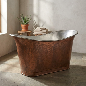 Antique Copper Rectangular Freestanding Bathtub <b>Metal</b> Luxury Bath <b>Tub</b> Without Lid for Bathroom Hotel -Indian Home Crafts - Product Image 3