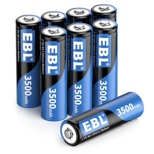 แบตเตอรี่ลิเธียม EBL 3500mAh 8 ก้อน 1.5V ซุปเปอร์ลิเธียม ใช้งานได้นานที่สุด แบตเตอรี่แห้งชนิดไม่สามารถชาร์จได้ AA ลิเธียมไอรอน แบตเตอรี่แบบดับเบิ้ลเอ - Product Image 1