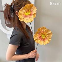 Groothandel Herfstserie Bruin Oranje Enkelstam Zijden Kunstbloem Bloemstuk Accessoires voor Evenementendecoratie