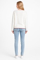 Pull-over personnalisé OEM & ODM pour femme, tricoté, manches longues, col rond, style vintage, automne-hiver, Noël, en acrylique, Ropa De Mujer