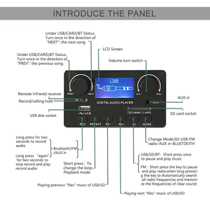Pronto per la Spedizione, Alta Qualità, Lettore MP3 da 5V a 12V, Altoparlante Bluetooth, Lettore Musicale MP3 con Schermo LCD - Product Image 5