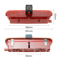 AHD 1080P 170 °   Caméra de recul pour véhicule avec objectif fisheye et feux de freinage LED pour Volkswagen VW Caddy Panel Life 2003-2019