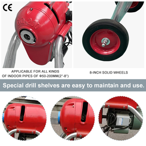 Proveedor de fábrica, equipo de <span class=keywords><strong>limpieza</strong></span> eléctrico a medida, máquina de <span class=keywords><strong>limpieza</strong></span> de tuberías de drenaje, <span class=keywords><strong>limpieza</strong></span> de drenaje de 50-200mm - Product Image 3