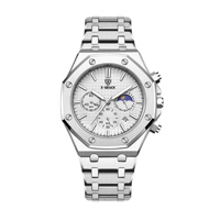 Montre à Quartz de Luxe pour Homme avec Bracelet en Acier Inoxydable, Affichage à Aiguilles, pour la Mode et les Affaires, Divers Coloris et Designs