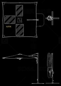 Sombrilla Cuadrada Reforzada con Paneles Solares Fotovoltaicos para Exteriores, Ideal para Jardines y Áreas Industriales - Product Image 3